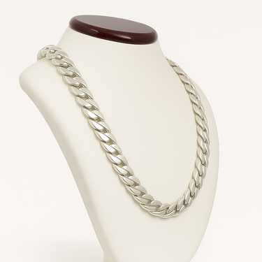 Solid 999 Sterling Silver Cuban Chain 13mm 370gr
